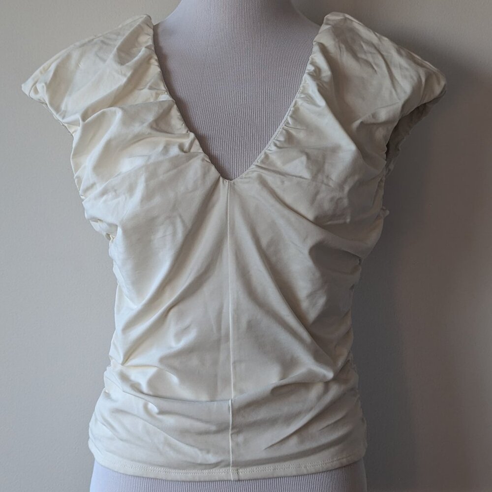 J Crew Ruched Top in Cream sz M (NWT)